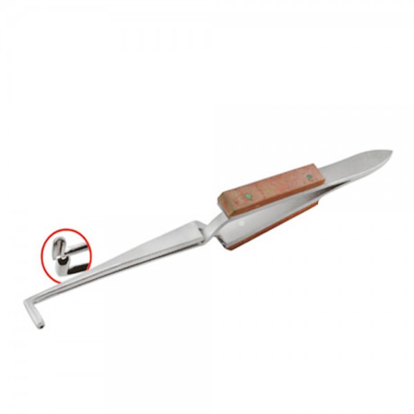 CROSS LOCKING TWEEZERS WITH HOLE 90 DEGREE