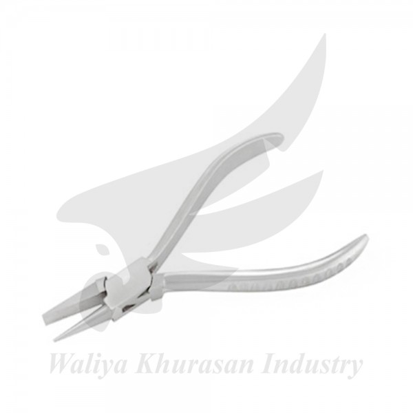 FLAT AND ROUND NOSE BENDING PLIERS GROOVE HANDLE 130MM