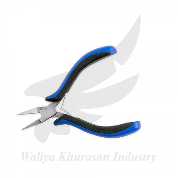 BLACK AND BLUE ERGONOMIC FLAT NOSE PLIERS 115MM