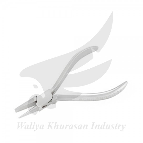 FLAT AND ROUND NOSE BENDING PLIERS GROOVE HANDLE 130MM