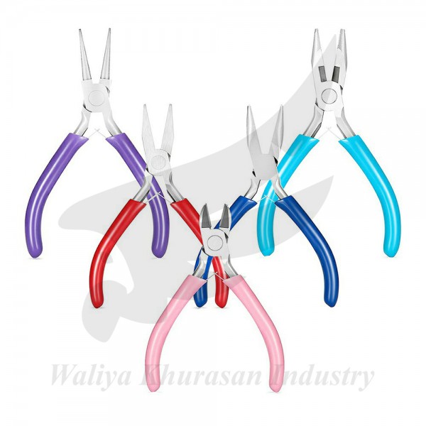 5 PIECES JEWELRY MAKING PLIERS SET WITH DIFFERENT DIPS