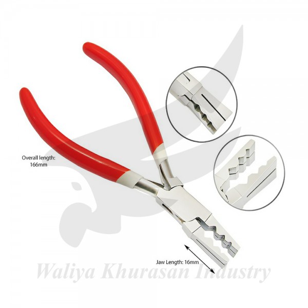 SET OF 5 PCS FLAT HALF ROUND - BOW CLOSING - PRONG OPENING - TUBE HOLDING NYLON JAW AND TUBE HOLDING CUTTING PLIERS