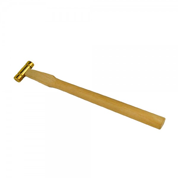 9 INCHES 2 OZ BRASS HAMMER WITH FLAT HEAD AND WOODEN HANDLE