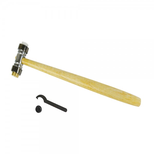 4 OZ BRASS AND NYLON HAMMER WITH WRENCH