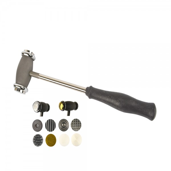 12 MULTI-FACE TEXTURING INTERCHANGEABLE METAL JEWELRY HAMMER SET