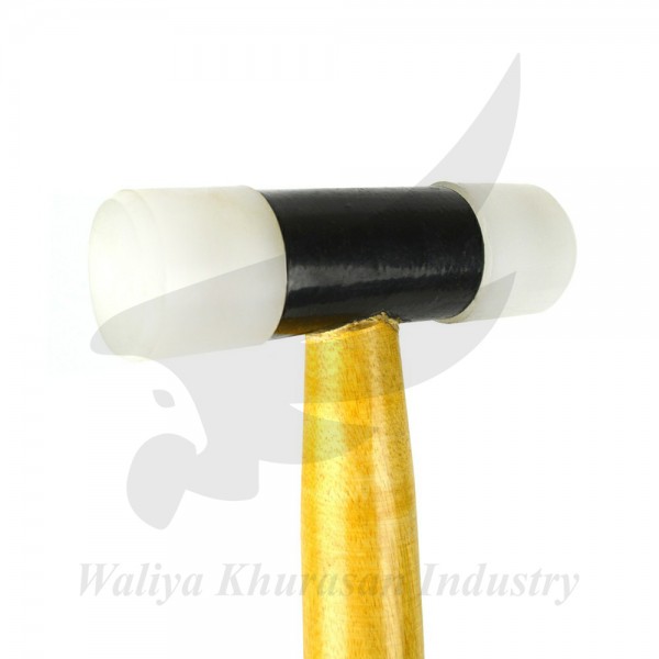 NYLON HAMMER WITH 1 INCH FACES AND WOODEN HANDLE