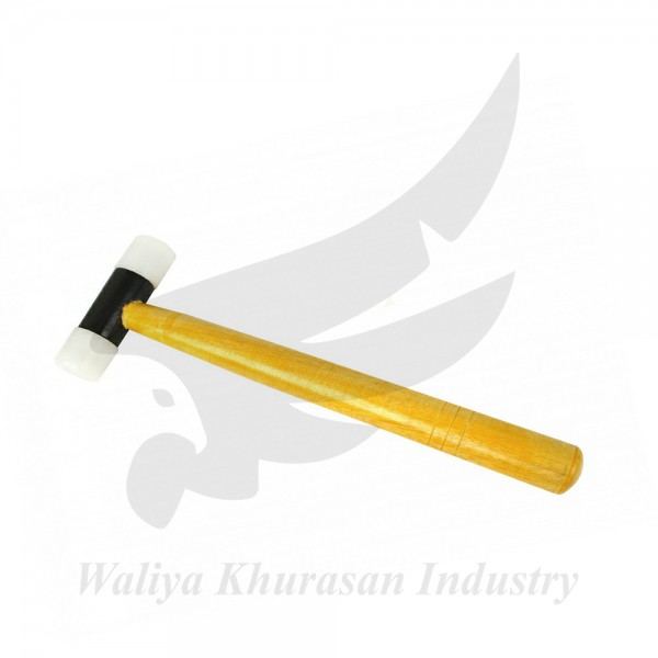 NYLON HAMMER WITH 1 INCH FACES AND WOODEN HANDLE