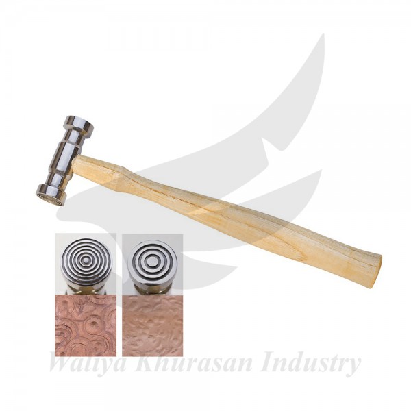 DOUBLE SIDED TEXTURING HAMMER WITH NARROW BULLSEYE AND WIDE BULLSEYE