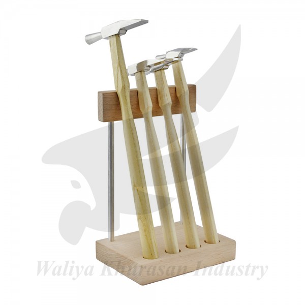 4 PIECE MINI SWISS STYLE HAMMER SET WITH HAMMER STAND