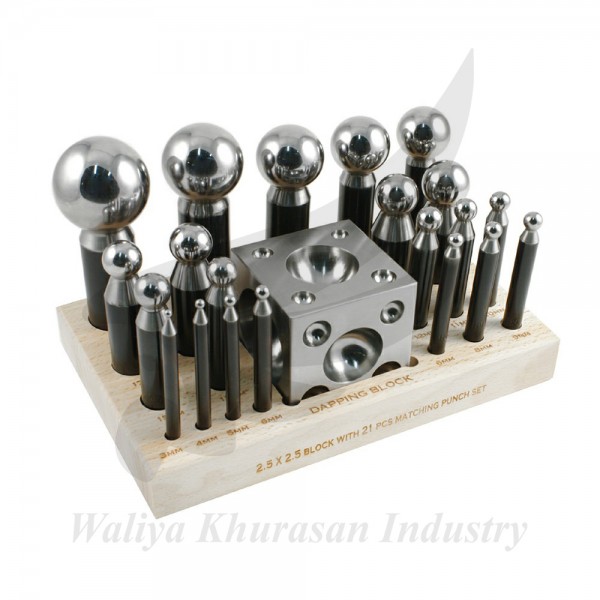 PROFESSIONAL 23 PIECE DAPPING SET - 3 TO 43 MILLIMETER PUNCHES