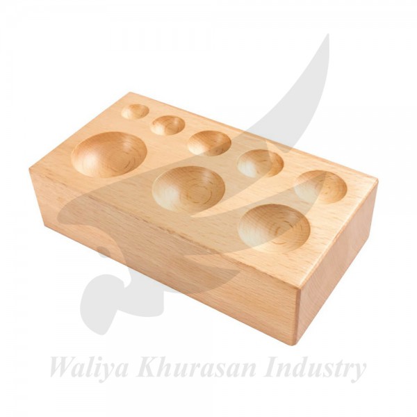 WOOD DAPPING SET - 10 PIECES AND DAPPING BLOCK