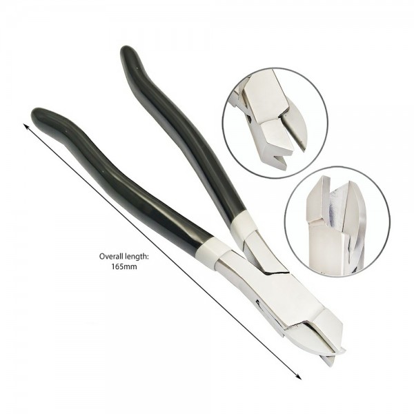 SET OF 5 PCS FLAT HALF ROUND - BOW CLOSING - PRONG OPENING - TUBE HOLDING NYLON JAW AND TUBE HOLDING CUTTING PLIERS