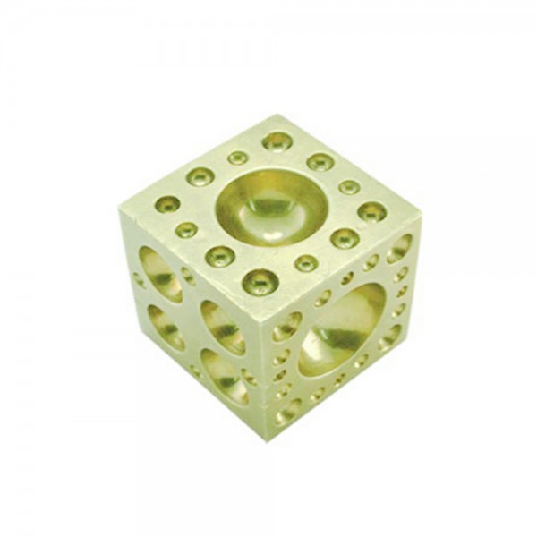 JEWELLERS DAPPING BLOCK BRASS CUBE 