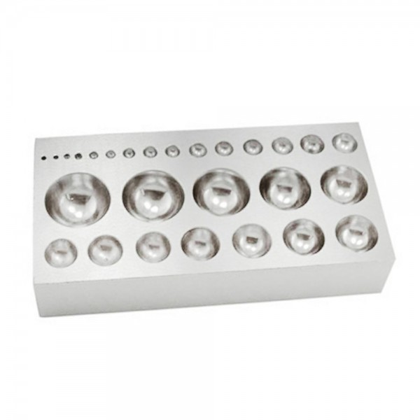 QUALITY LARGE STEEL DAPPING BLOCK PLATE JEWELRY MAKING WITH 27 HALF SPHERES