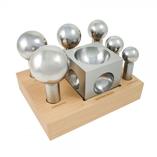 EXTRA LARGE 6-PIECE STEEL DAPPING DOMING BLOCK SET
