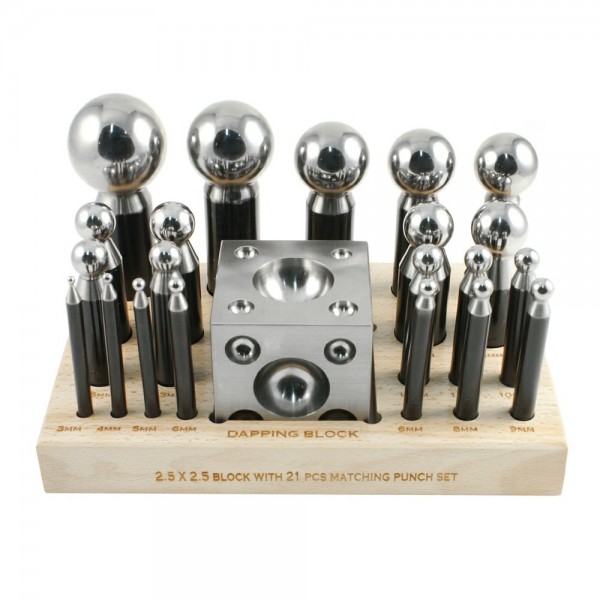 PROFESSIONAL 23 PIECE DAPPING SET - 3 TO 43 MILLIMETER PUNCHES