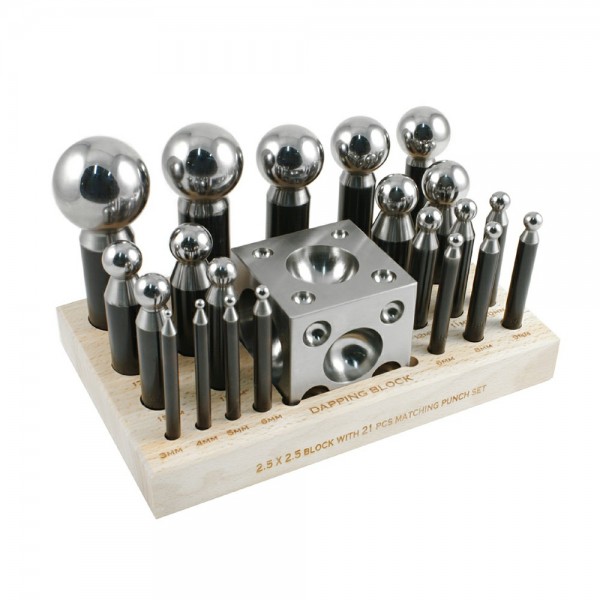 PROFESSIONAL 23 PIECE DAPPING SET - 3 TO 43 MILLIMETER PUNCHES