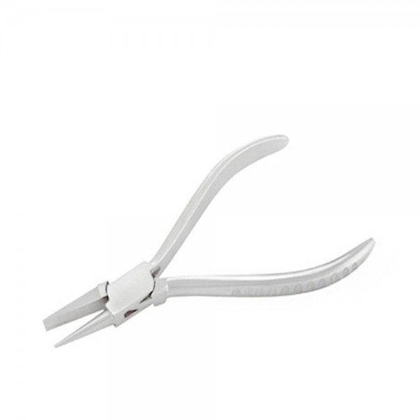 FLAT AND ROUND NOSE BENDING PLIERS GROOVE HANDLE 130MM