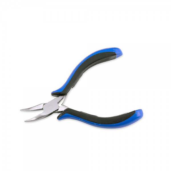 BLACK AND BLUE ERGONOMIC BENT CHAIN NOSE PLIERS 115MM