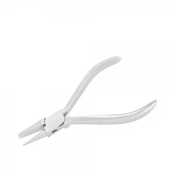FLAT AND ROUND NOSE BENDING PLIERS GROOVE HANDLE 130MM
