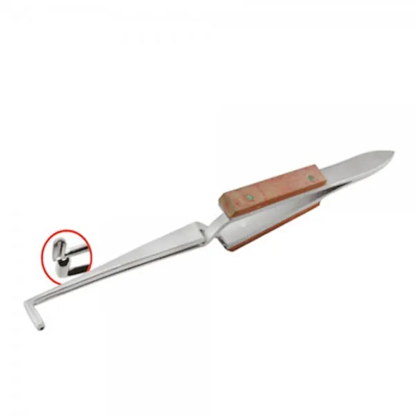 CROSS LOCKING TWEEZERS WITH HOLE 90 DEGREE