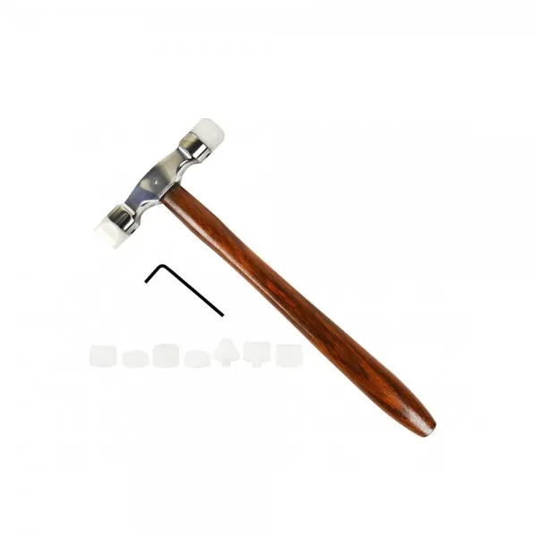 9-1/2 INCHES NYLON TIPPED FORMING HAMMER WITH 9 INTERCHANGEABLE FACES