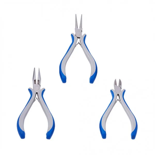 3-PIECE ERGONOMIC BEADING TOOL KIT JEWELRY PLIERS