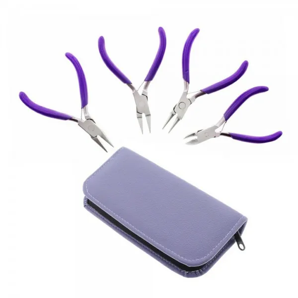 4 PCS SET OF MINI CRAFT PLIERS WITH LEAF SPRING