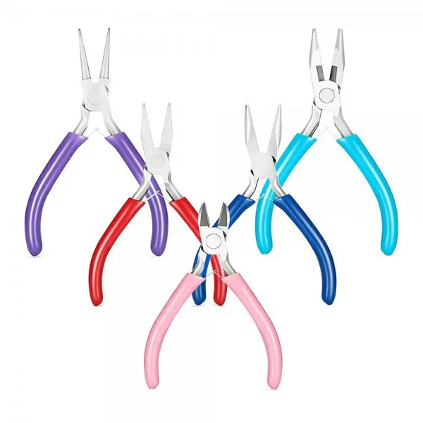 5 PIECES JEWELRY MAKING PLIERS SET WITH DIFFERENT DIPS