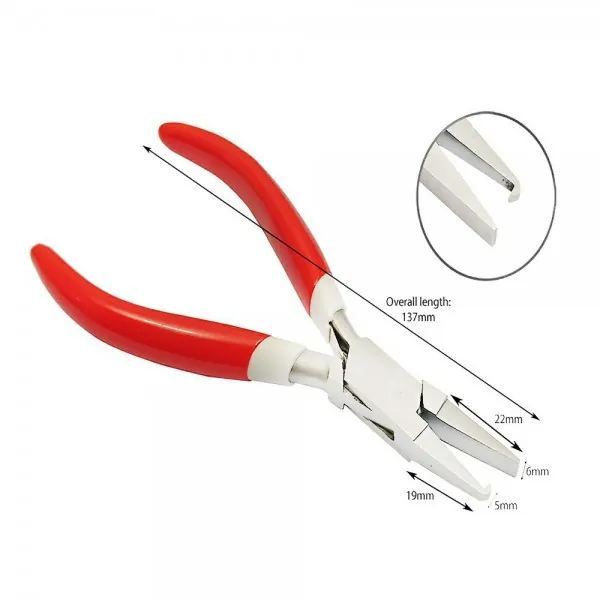 SET OF 5 PCS FLAT HALF ROUND - BOW CLOSING - PRONG OPENING - TUBE HOLDING NYLON JAW AND TUBE HOLDING CUTTING PLIERS