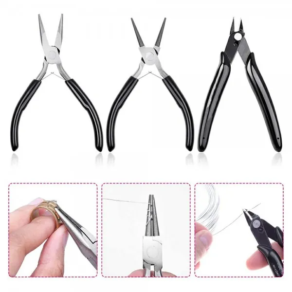 SET OF 3 JEWELRY AND BEADING PLIERS