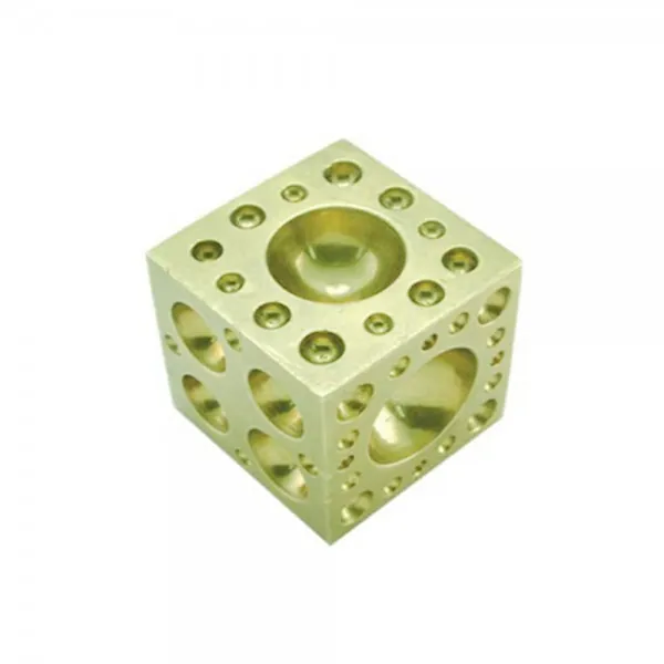JEWELLERS DAPPING BLOCK BRASS CUBE 