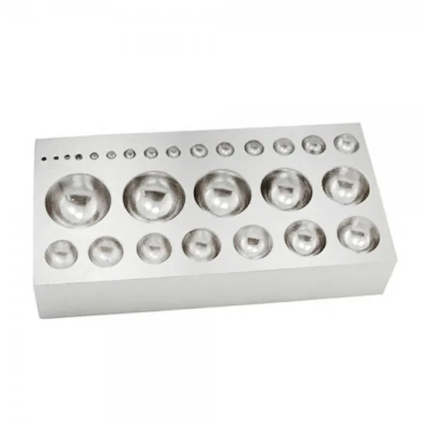 QUALITY LARGE STEEL DAPPING BLOCK PLATE JEWELRY MAKING WITH 27 HALF SPHERES