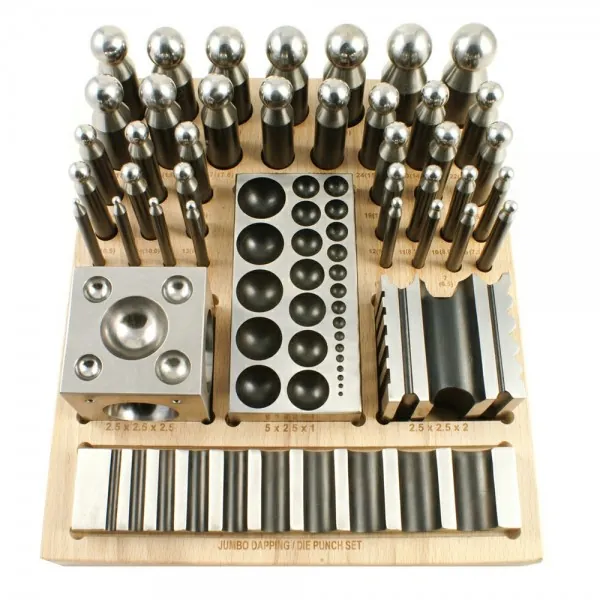 41 PCS DAPPING BLOCK AND PUNCH SET JEWELRY MAKING AND METAL SMITH