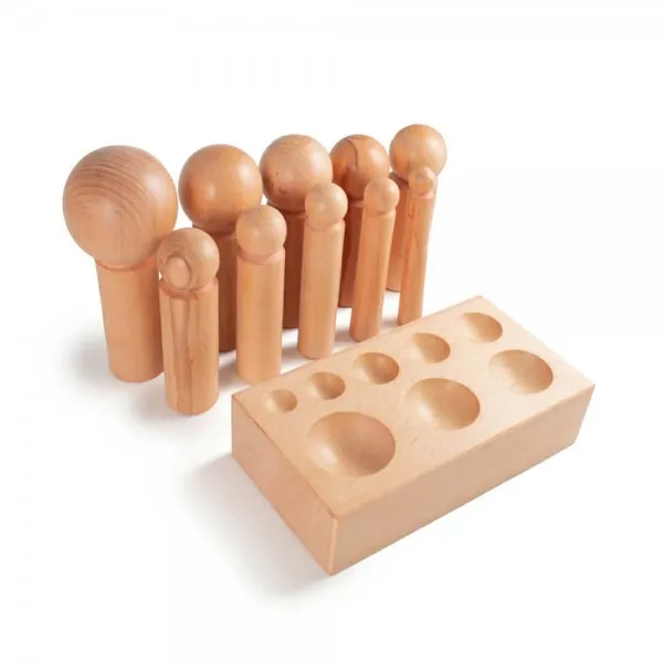 WOOD DAPPING SET - 10 PIECES AND DAPPING BLOCK
